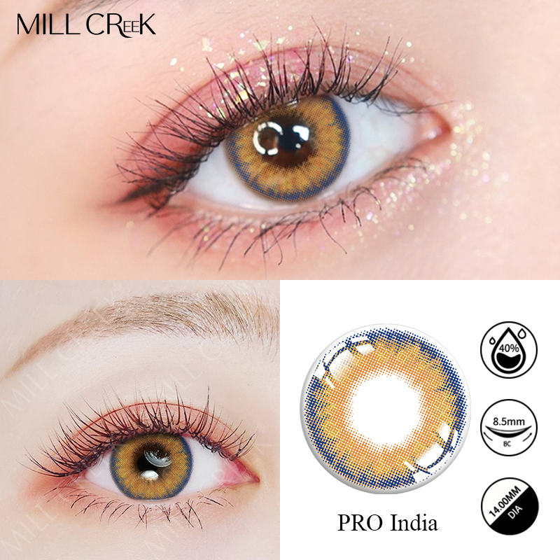 14 мм безрецептурные натуральные контактные линзы для темных глаз