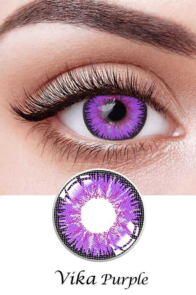 Высококачественные фиолетовые контактные линзы макияж для больших глаз онлайн заказы OEM