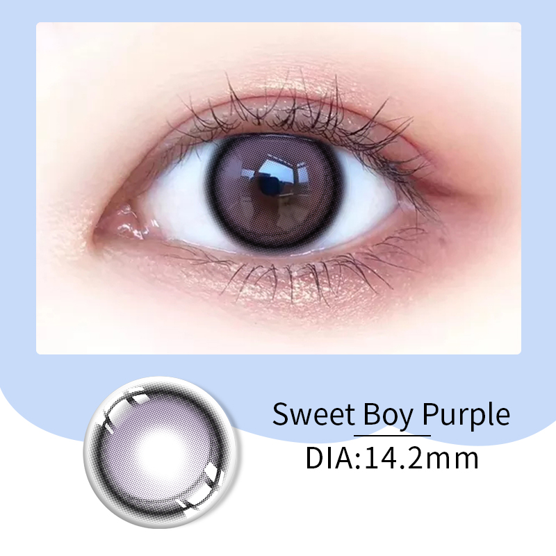 Цветные контактные линзы Diopters Eyes 1 пара натуральных фиолетовых красивых зрачков