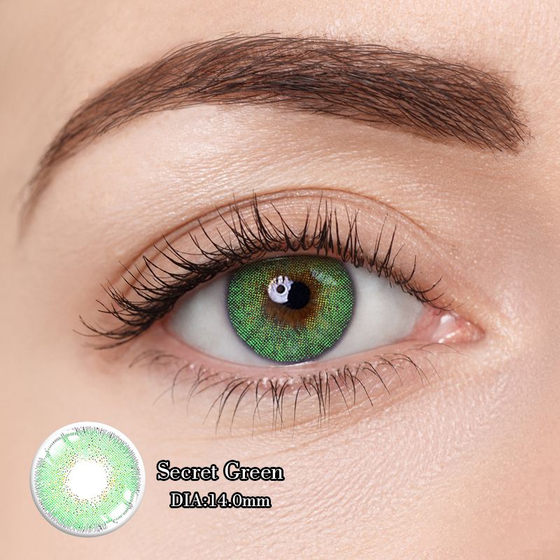 Настройка многоразовых цветных секретных сине - зеленых контактных линз 14 мм в год