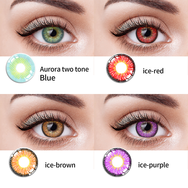 Мягкие глаза CE Сертификация Цветные контактные линзы 0,08 мм Центральная толщина