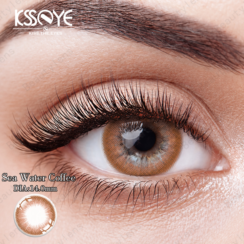 KSSEYE Коричневые глаза Ежегодные зеленые контактные линзы 0 диаметр 14,5 мм