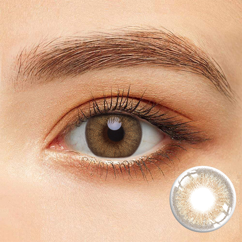 Настройка цветных контактных линз Тори коричневый - синий, подходит для светлых глаз