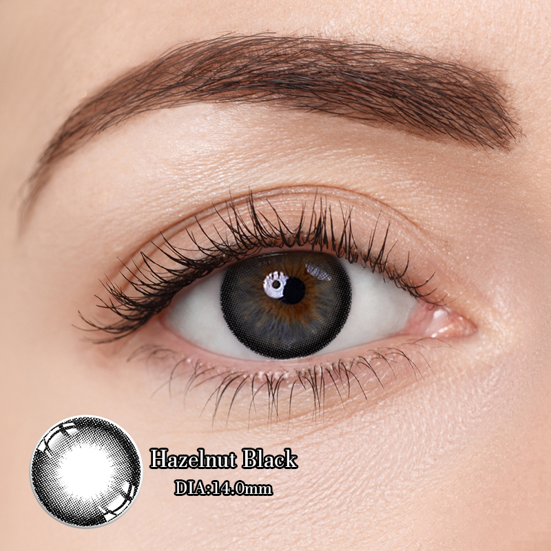 KSSEYE Природные темные круги под глазами Природные черные контактные линзы 14,2 мм